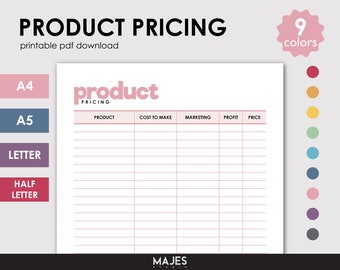 Product Pricing Template, Business Spreadsheet, Google Sheets (Digital Download)