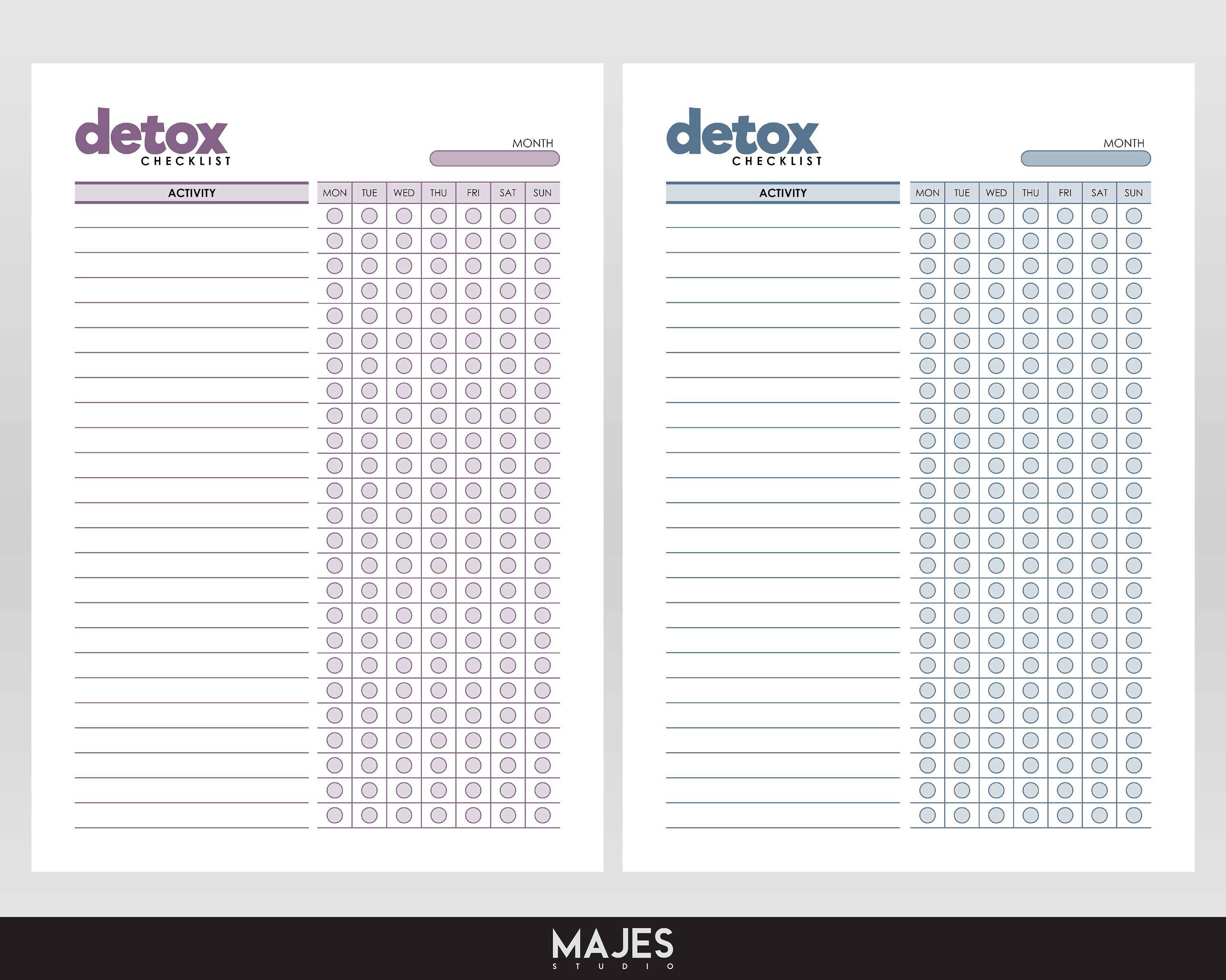 Detox Checklist Digital Detox Diary Digital Detox Journ Etsy