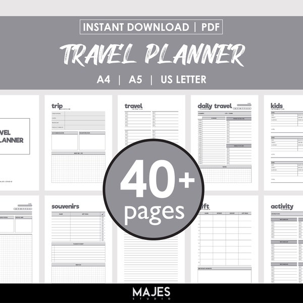 Travel Organizer A5, Planner And Journal, Trip Itinerary Plan, Family Trip Planner, Travel Tracker Map, Ultimate Travel Plan, Planner Bundle