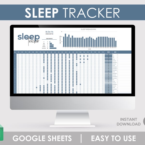 Sleep Tracker Sheet: Google Sleep Log | Digital Sleep Diary | Rest Analysis Tool | Quality Sleep Monitor