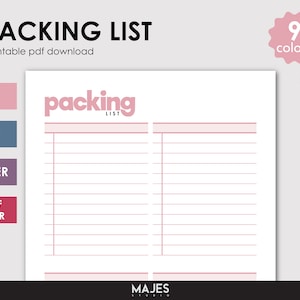 Packing List, Packing Template, Travel Packing List, Vacation Packing, Cruise Packing List, Family Packing List, Wedding Packing List