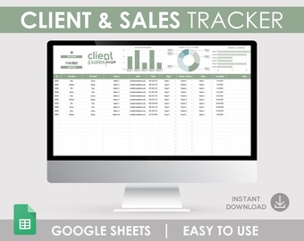 Client & Sales Tracker, Google Sheets Spreadsheet (Digital Download)