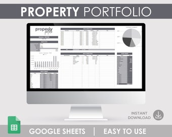 Fastighetsportföljspårare, Google Sheet-mall (digital nedladdning)