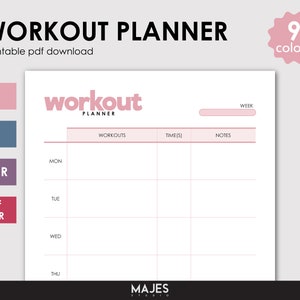 Workout Planner, Weekly Exercise, Exercise Planner, Exercise Calendar, Workout Calendar, Workout Log, Work Out Plan, Exercise Planning