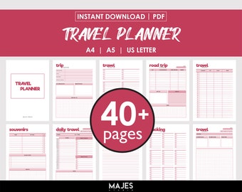 Travel Planning PDF: Ultimate Trip Organizer Bundle | A4, A5, US Letter | Comprehensive Journey Guide