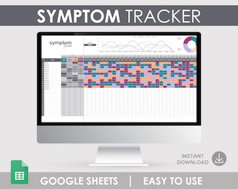 Symptom Tracker, Automatic Calculations Google Sheet Template (Digital Download)
