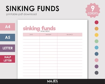 Sinking Fund Tracker, Finance Planner (Digital Download)