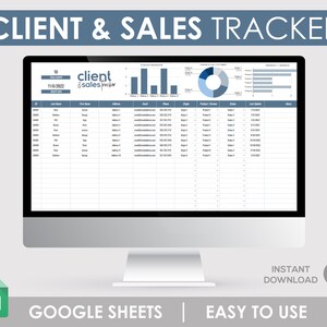 Client Sales Tracker: Google Sheet Template | Business Organizer , Umsatzverfolgung | CRM & Customer Database Solution