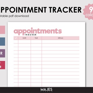 Appointment Tracker, Meeting Tracker, Appointment Reminder, Client Appointment, Business Appointment, Appointment Schedule, Doctors Tracking