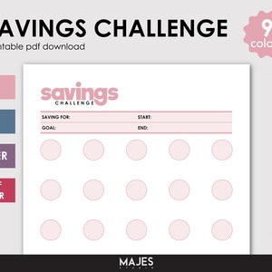 Savings Challenge, Money Challenge, Savings Tracker, Savings Planner, Envelope Challenge, Cash Stuffing, Paycheck Budget, 5000 Savings