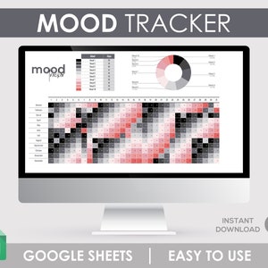 Mood Chart, Mood Tracker, Mood Table, Monthly Mood, Mental Health, Self-Care, Mindfulness, Wellness Planner, Anxiety Tracker