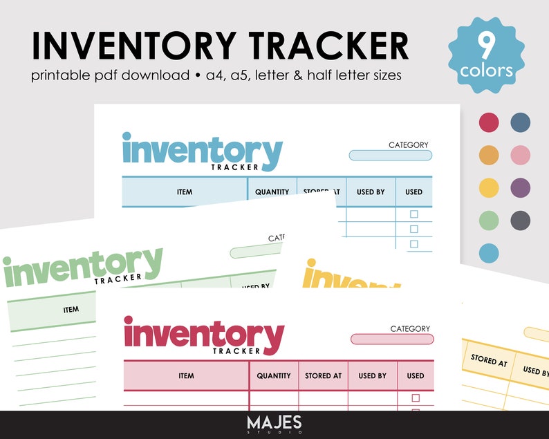 Inventory Tracker Printable, Small Business Supply List (digital ...