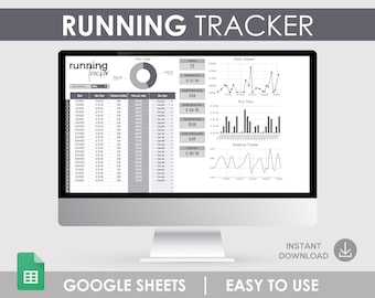Lauf-Tracker: Google Sheet Mileage Log & Pace Calculator (Digitaler Download)