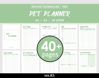 Pet Care Planner, Dog Journal, Puppy Training (Digital Download)