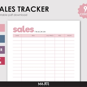 Rastreador de ventas, Rastreador de pedidos, Plantilla de formulario de pedido, Rastreador de ventas de Etsy, Ventas comerciales, Registro de ventas, Rastreador de ganancias de ventas, Imprimible de ventas