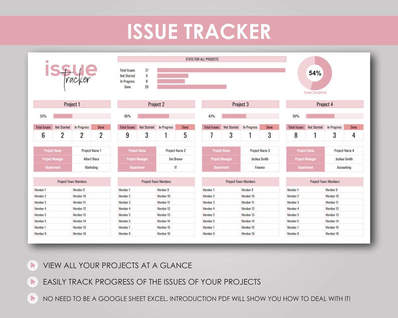 Issue Tracker Google Sheet Template, Business Planner (digital Download ...