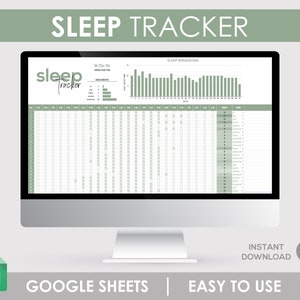 Sleep Tracker, Sleep Log, Sleep Journal, Google Sheets, Daily Sleep Tracker, Weekly Sleep Tracker, Track Sleep, Digital Sleep Track, Online