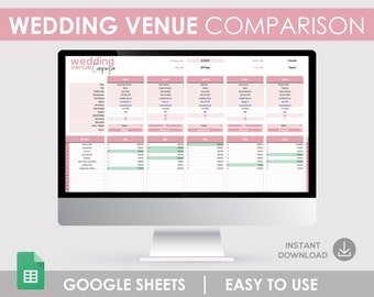 Hochzeitsort Vergleich: Google Sheet Template | Bewertungstool für Veranstaltungsorte | Braut Planungshilfe