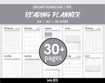 Leseplan, Buch Tracker,Rezension Journal (PDF Download)