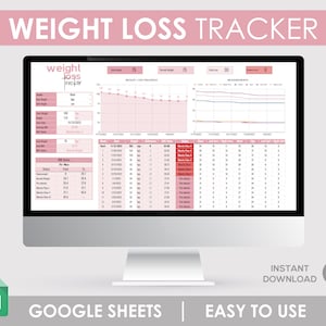 Weight Loss Tracker, Weight Loss Progress, Body Measurements, Microsoft Excel, Google Spreadsheet, Google Sheets, Excel Tracker, Weight