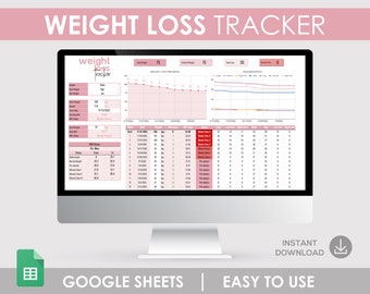 Weight Loss Tracker, Body Measurement Google Sheet (Digital Download)