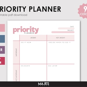 Task Priority Matrix, Eisenhower Matrix, Decision Matrix, Productivity Planner, Task Matrix, Daily Agenda, Action Planner, Daily Planner