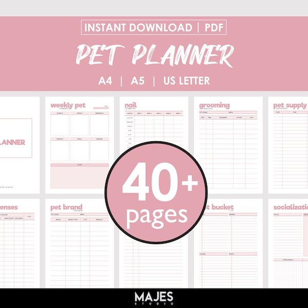 Pet Planner, Printable Planner, Dog Care Journal, Dog Printable, Pet Care Planner, Dog Planner, Dog Mom Planner, Dog Training, Puppy Planner