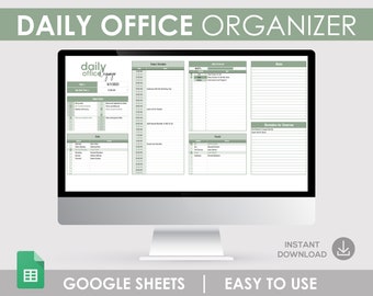 Daily To Do List, Daily Task Organiser, Weekly Printable, Work From Home, Business Planner, Google Sheet, Digital Work Planner, Small