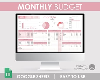 Monthly Budget Planner: Google Sheet Template | Financial Organizer | Personal Expense Tracker