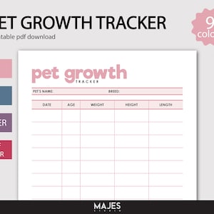 Groeilog voor huisdieren, groeirecord voor huisdieren, groeidagboek voor katten, groeitracker voor honden, groeidagboek voor huisdieren, groeiblad voor huisdieren, groeimonitor voor huisdieren
