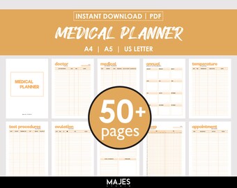 Afdrukbare medische planner, organisator voor de gezondheidszorg (pdf-download)