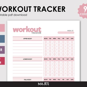 Workout Planner, Workout Log, Workout Tracker, Workout Journal, Workout Schedule, Workout Routine, Printable Fitness, Fitness Planner,