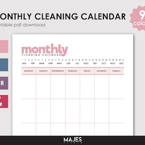 Cleaning Calendar, Editable Cleaning, Printable Cleaning, Cleaning Planner, Cleaning Checklist, Cleaning Bundle, Cleaning Template, Cleaning
