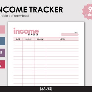 Inkomen Tracker, Inkomen bijhouden, Inkomensoverzicht, Inkomensplanner, Inkomen afdrukbaar, Inkomensbeheer, Inkomensmanager, Evalueer uw