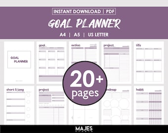 Goal Planner, Action Plan Template, A4 A5 Letter (Digital Download)