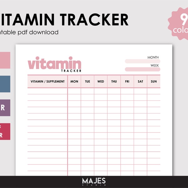 Vitamin Tracker List Etsy de vitamin-tracker-list-etsy-de