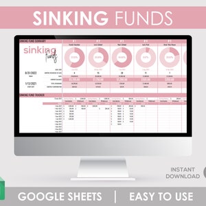 Sinking Fund Tracker Budget Spreadsheet Finance Savings Google Sheets Planner Paycheck Budget