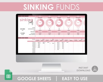 Sinking Fund Tracker Budget Spreadsheet Finance Savings Google Sheets Planner Paycheck Budget