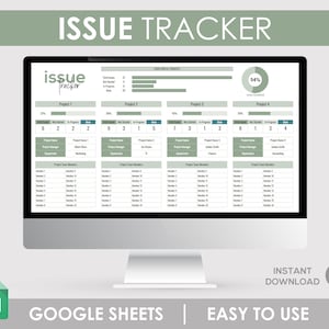 Issue Tracker, Issue Planner, Project Issue Log, Project To Do, Issue Spreadsheet, Project Management, Task Manager, Project Tracker