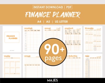 Finance Planner Bundle, Budgeting Templates (Digital Download)