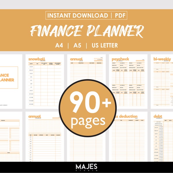Finance Bundle, Finance Binder, Digital Budget, Finance Planner, Monthly Budget, Spending Log, Bill Tracker, Expense Tracker, Budget Print