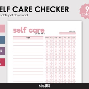 Self Care Checklist, Self Care Planner, Self Care Journal, Wellness Planner, Wellness Journal, Mindfulness, Self Care Kit, Self-Care
