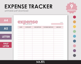 Printable Expense Tracker, Kostenplaner (PDF Download)