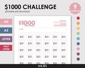 Savings Challenge, Money Management, Savings Template, Printable Savings, Save 1000 Challenge, Budget Tracker, Finance Tracker, Savings