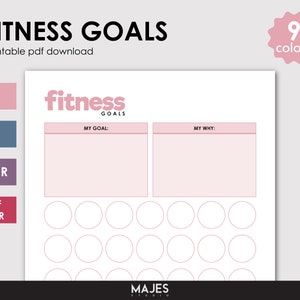 Fitness Goals, Fitness Motivation, Printable Planner, Workout Planner, Workout Log, Workout Tracker, Weight Loss Journal, Self-Care Plan