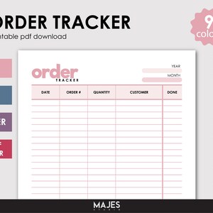 Orders Tracker, Craft Business, Consultant Tools, Tumbler Order Form, Sales Organization, Printable Pages, Half Sheet A5, Packages Tracker
