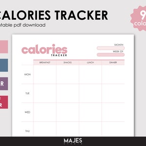 Calorie Tracker, Calorie Counter, Diet Diary, Diet Journal, Food Journal, Food Planner, Meal Tracker, Digital Prints, Planner Insert, A4 A5