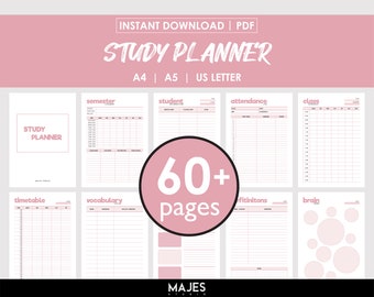 Study Planner Printable, Academic Organizer (A4, A5, Letter) (Digital Download)