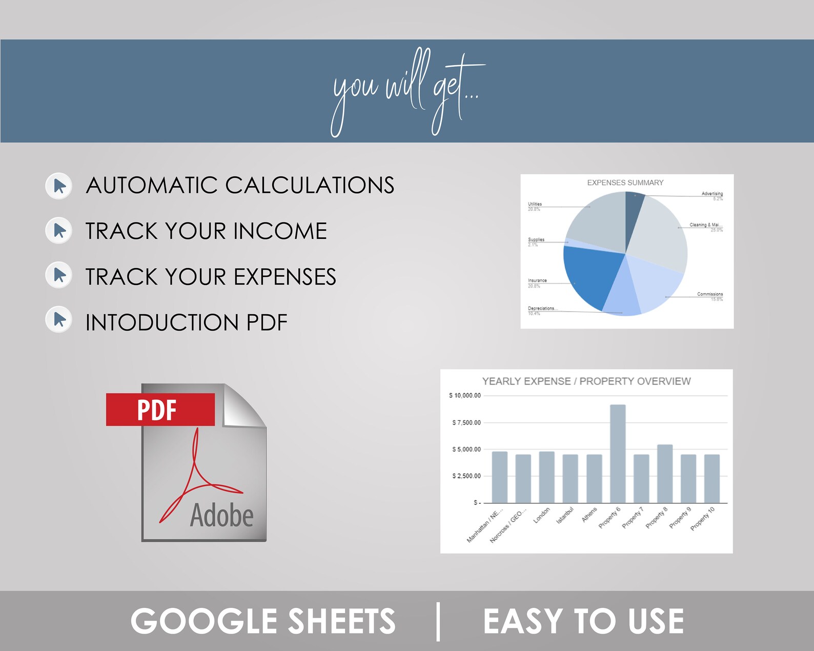 Landlord Management Tracker: Google Sheet Template | Property & Tenant ...