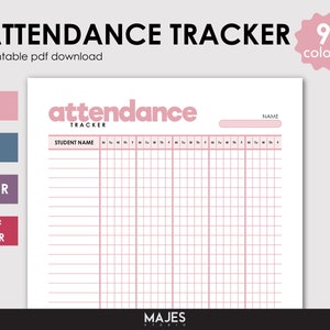 Attendance Form, Student Attendance, Student Tracker, Attendance Tracker, Student Data Tracker, Daily Attendance, Attendance Sheet